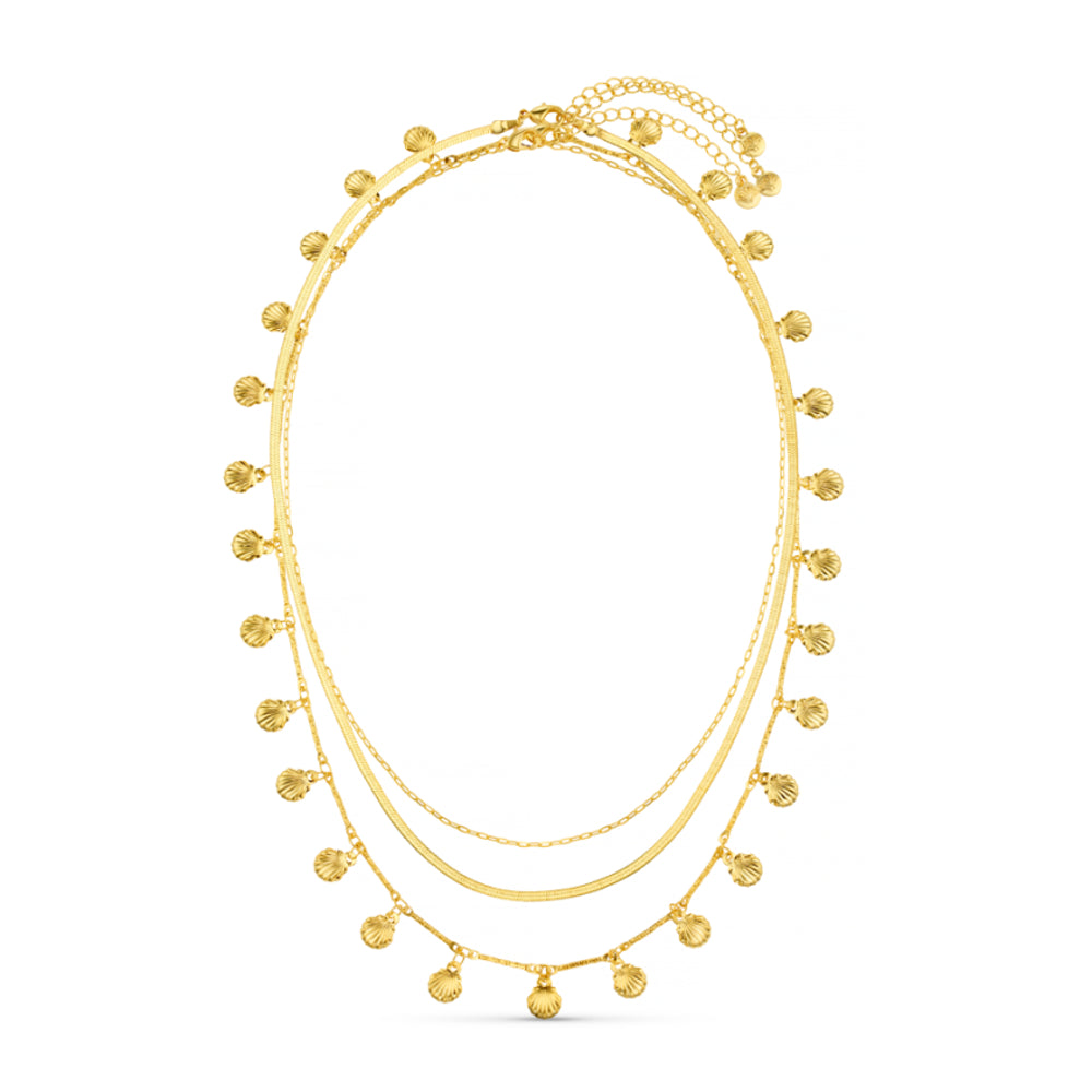 Shell Fringe 3-Row Necklace - Image 4